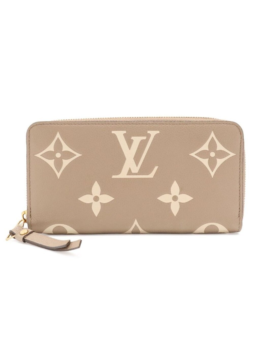 Louis Vuitton Monogram Empreinte Zippy Wallet Zip Around Bicolor Tourterelle
